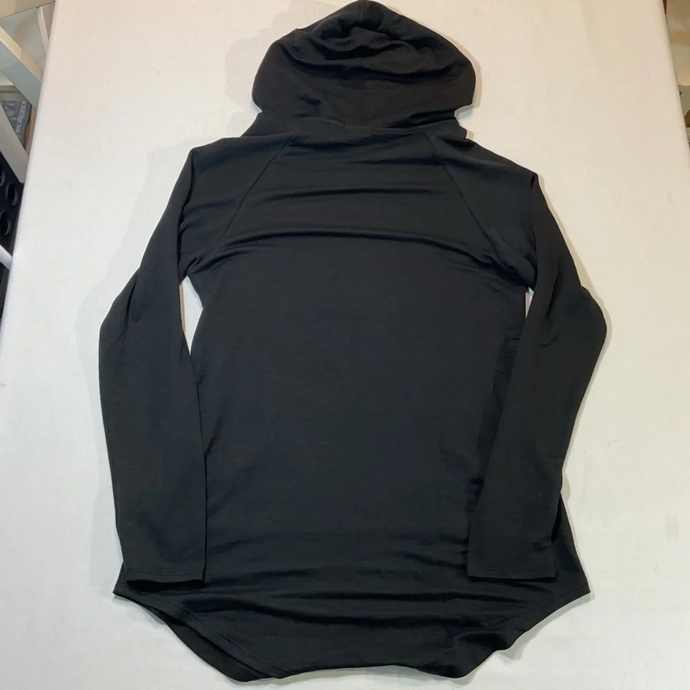 Nadine West NWT Sasha Rose Black Lightweight Long Sleeve Hoodie Dress, Size S - Picture 7 of 7